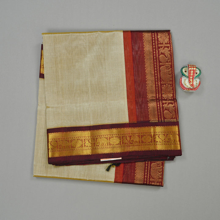 Hayagrivas Handloom Silk Cotton Saree in Soothing Sandal KBE108D5-5