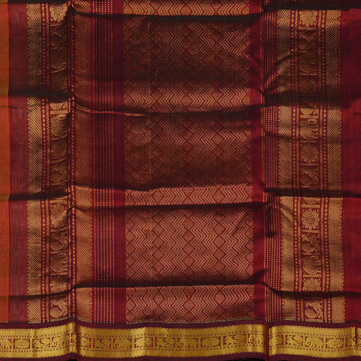 Hayagrivas Handloom Silk Cotton Saree in Soothing Sandal KBE108D5-5