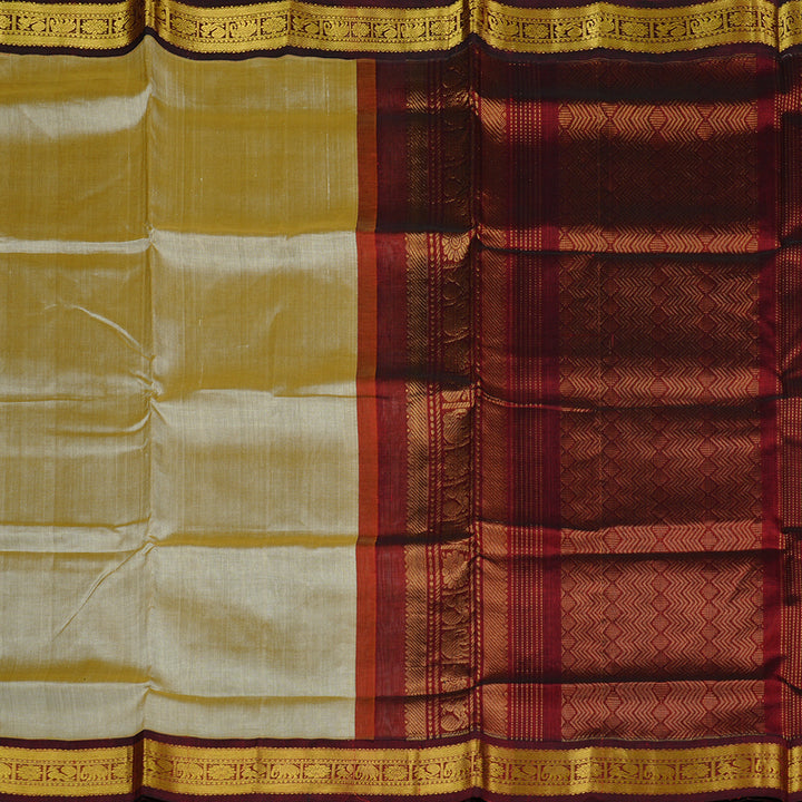Hayagrivas Handloom Silk Cotton Saree in Soothing Sandal KBE108D5-5