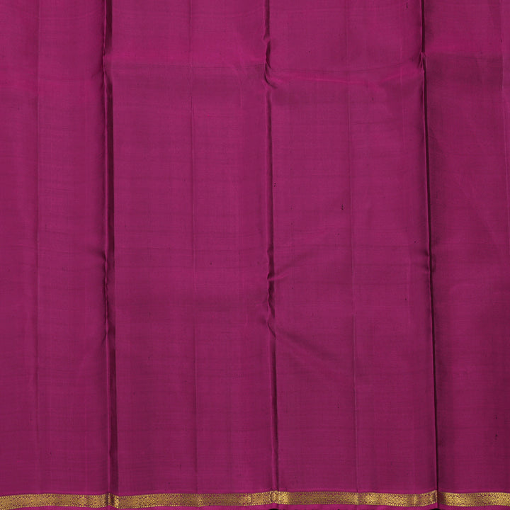 Hayagrivas Handloom Dark Green Kanjivaram Silk Saree with Wine Purple border KBE1091I1-3
