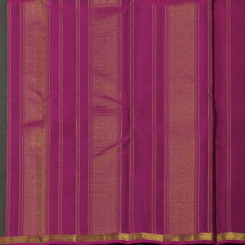 Hayagrivas Handloom Dark Green Kanjivaram Silk Saree with Wine Purple border KBE1091I1-3