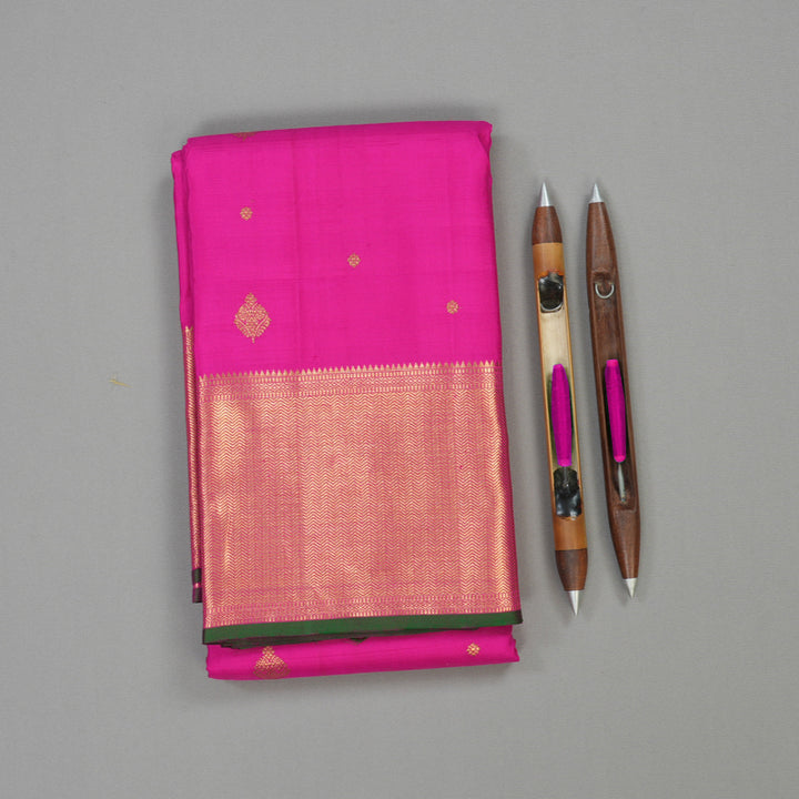 Hayagrivas Handloom Rani Pink Kanjivaram Silk Saree KBE1091I17-1