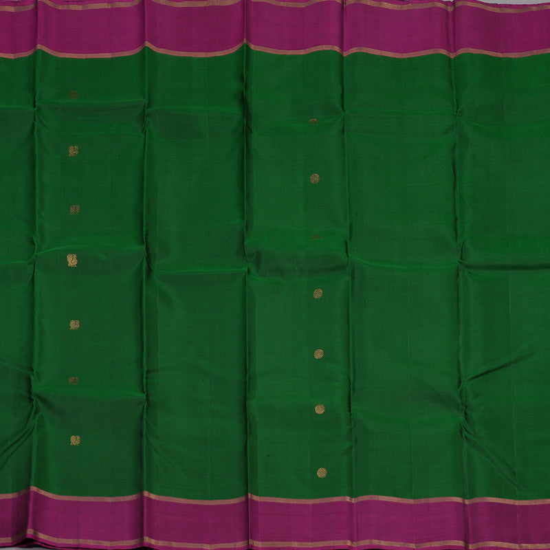 Hayagrivas Handloom Bottle Green Kanjivaram Silk Saree with Wine Purple Border KBE1091I23-2