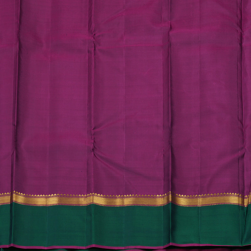 Hayagrivas Handloom Deep Midnight Blue Kanjivaram Silk Saree with Peacock Green Border KBE1091I25-4