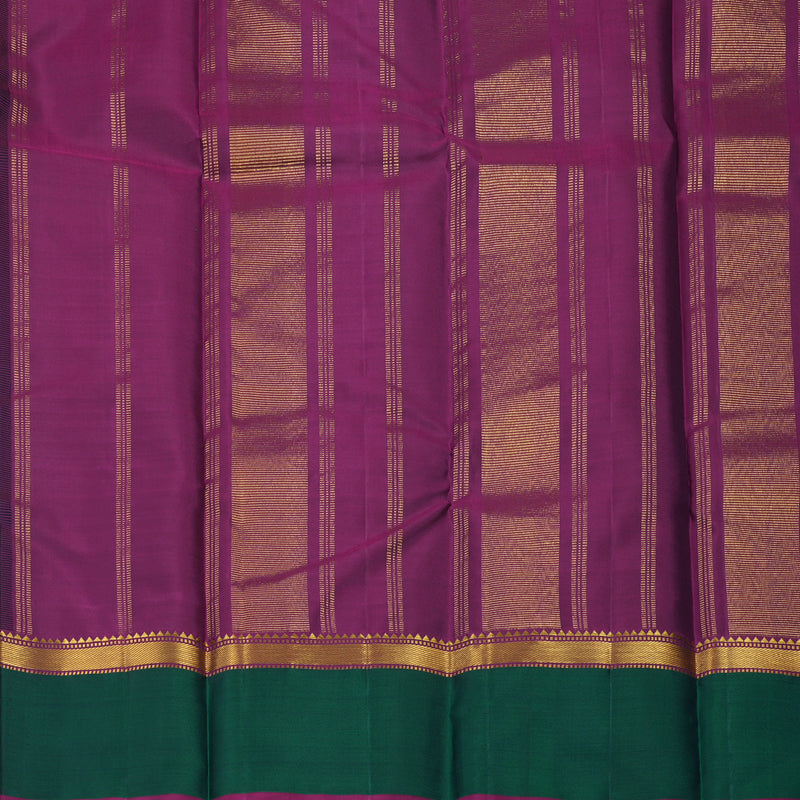 Hayagrivas Handloom Deep Midnight Blue Kanjivaram Silk Saree with Peacock Green Border KBE1091I25-4