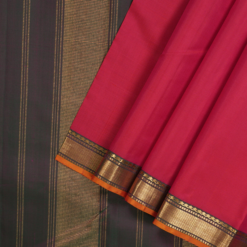Hayagrivas Handloom Rani Pink Kanjivaram Silk Saree KBE1091I27-6