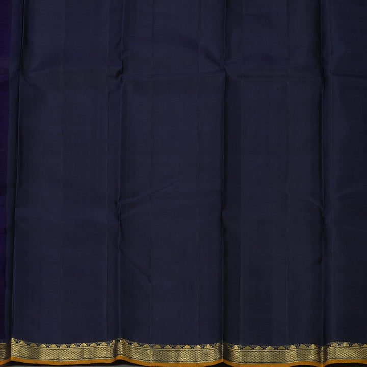 Hayagrivas Handloom Wine Purple Kanjivaram Silk Saree with Karum Neelam Border KBE1091I27-9