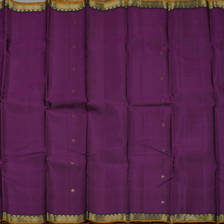 Hayagrivas Handloom Wine Purple Kanjivaram Silk Saree with Karum Neelam Border KBE1091I27-9