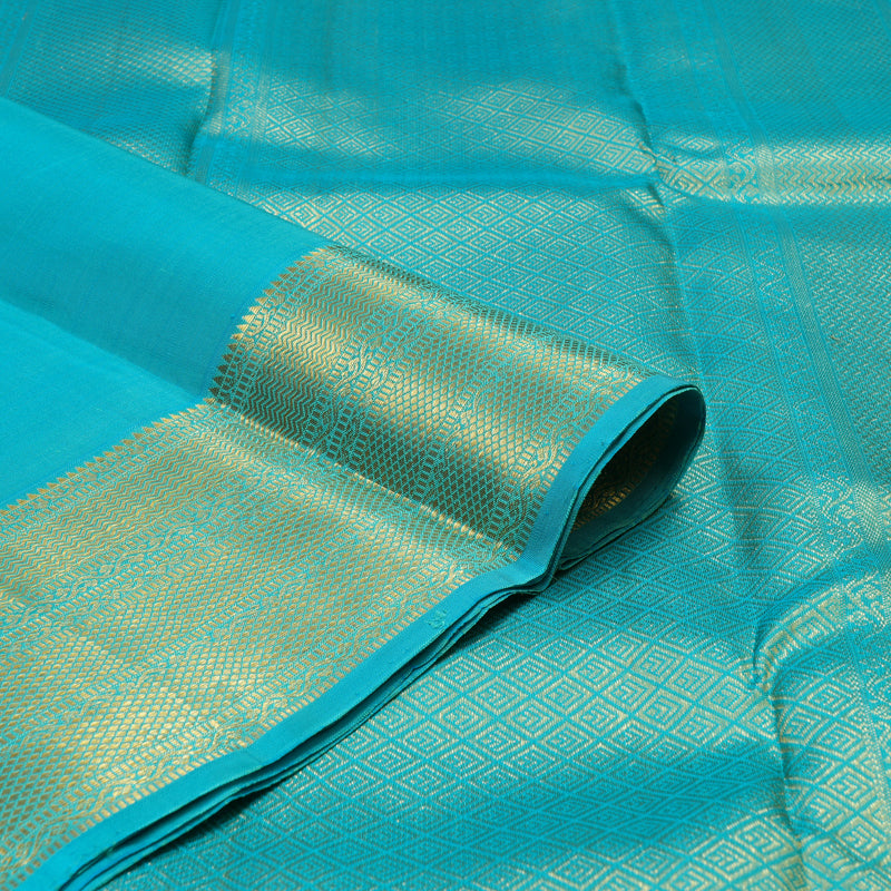 Hayagrivas Handloom Sky Blue Kanjivaram Silk Saree KBE1091I4-3