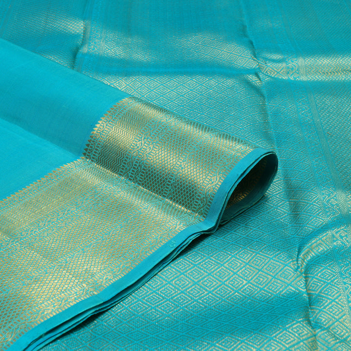 Hayagrivas Handloom Sky Blue Kanjivaram Silk Saree KBE1091I4-3
