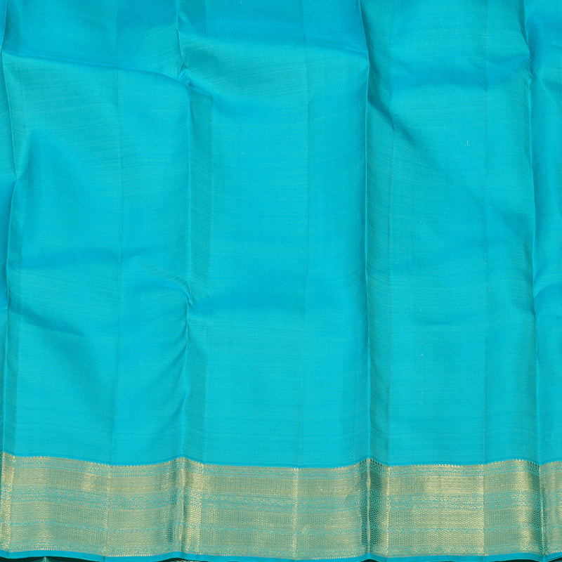 Hayagrivas Handloom Sky Blue Kanjivaram Silk Saree KBE1091I4-3