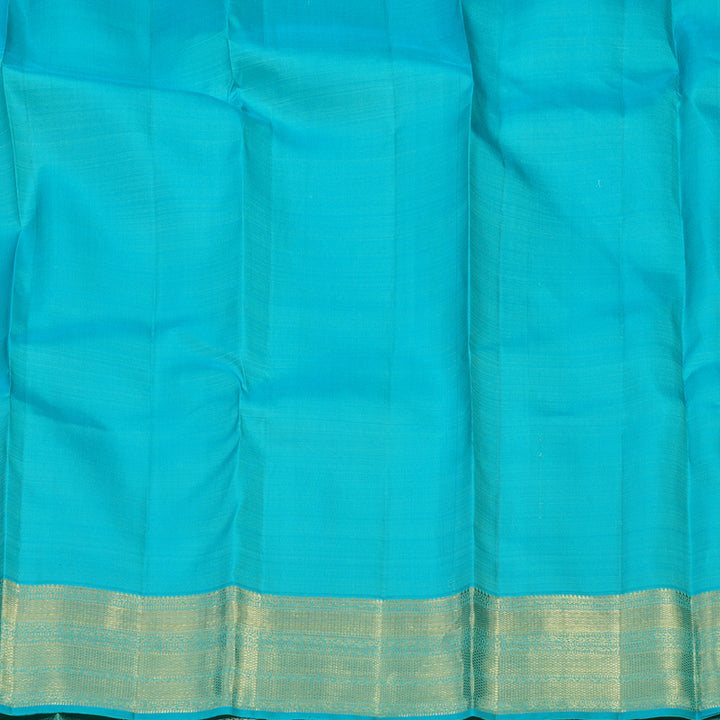 Hayagrivas Handloom Sky Blue Kanjivaram Silk Saree KBE1091I4-3