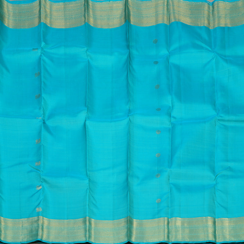 Hayagrivas Handloom Sky Blue Kanjivaram Silk Saree KBE1091I4-3