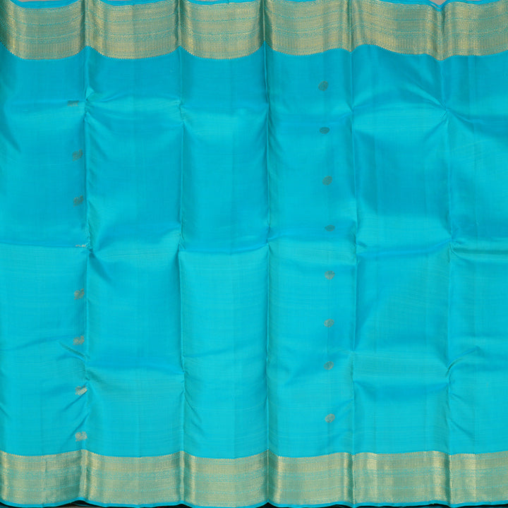 Hayagrivas Handloom Sky Blue Kanjivaram Silk Saree KBE1091I4-3