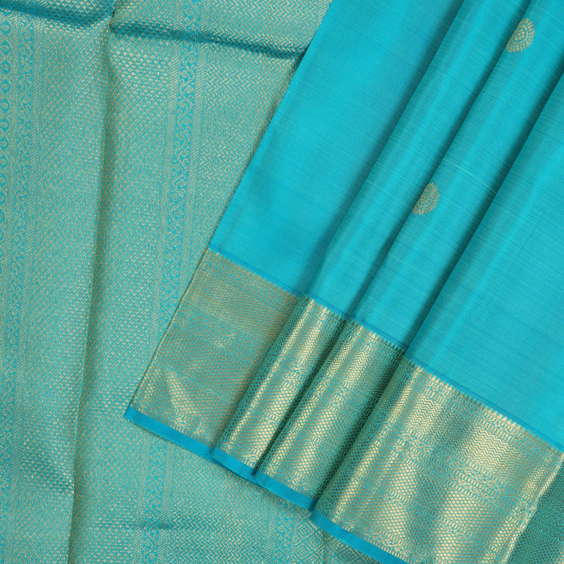 Hayagrivas Handloom Sky Blue Kanjivaram Silk Saree KBE1091I4-3