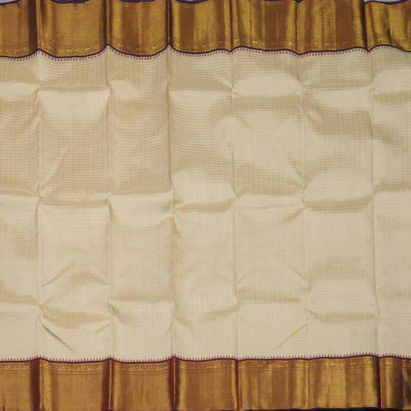 Hayagrivas Handloom Sandal Kanjivaram Silk Saree with Araku Maroon Border KBE1091I7-1