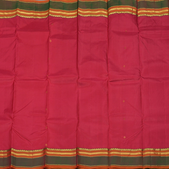 Hayagrivas Handloom Pinkish Red Kanjivaram Silk Saree with Manthalir Border KBE1093I11-4