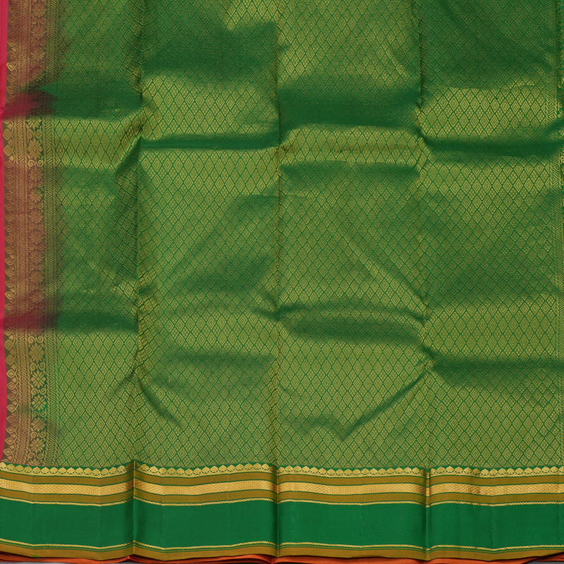 Hayagrivas Handloom Pinkish Red Kanjivaram Silk Saree with Manthalir Border KBE1093I11-4