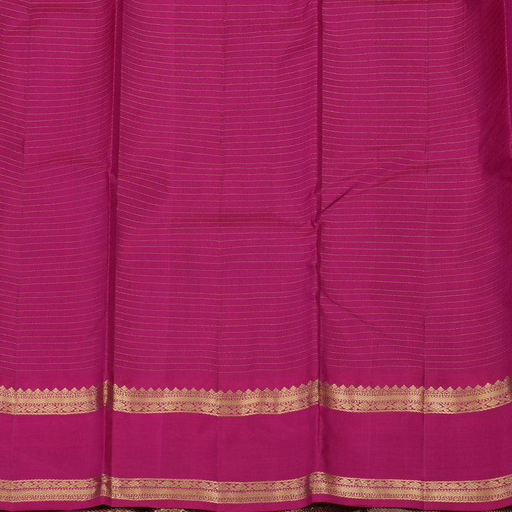 Hayagrivas Handloom Rama Green Kanjivaram Silk Saree with Wine Purple Border KBE1093I4-9