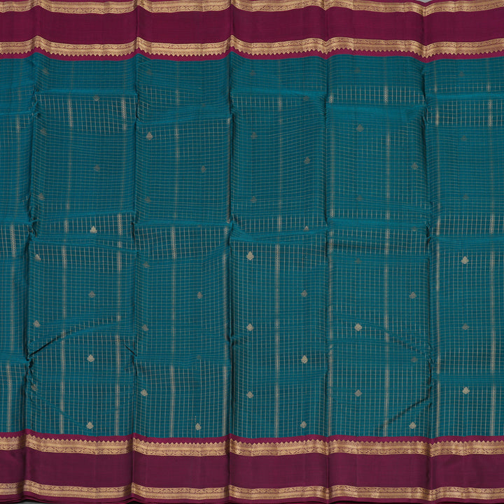 Hayagrivas Handloom Rama Green Kanjivaram Silk Saree with Wine Purple Border KBE1093I4-9