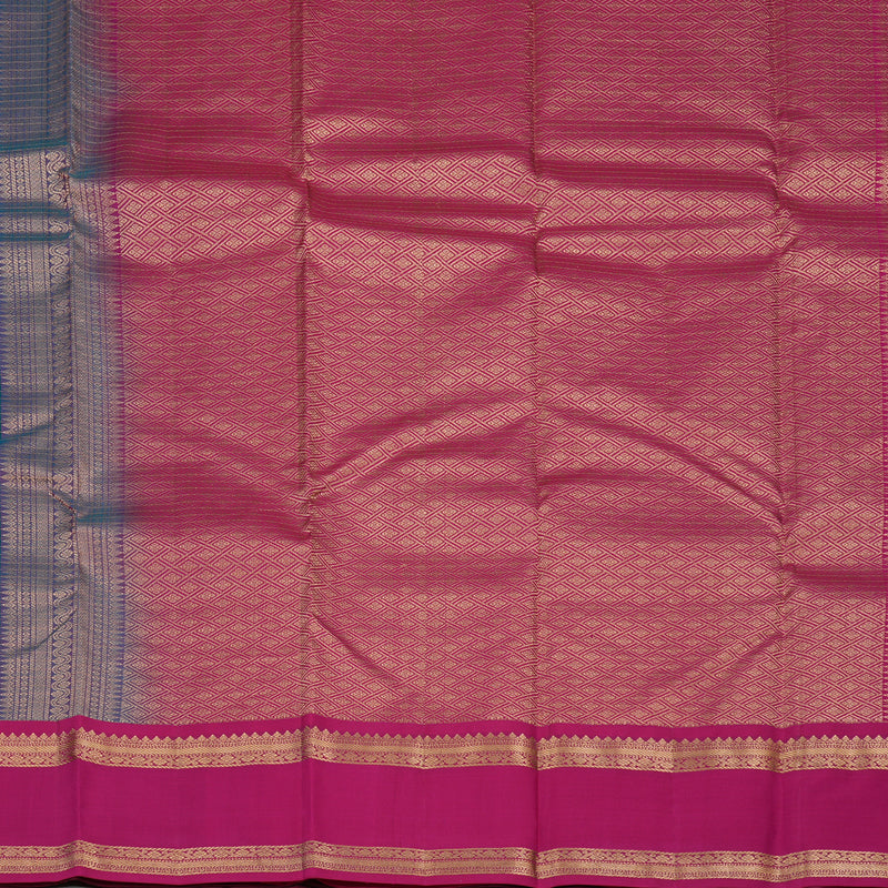 Hayagrivas Handloom Rama Green Kanjivaram Silk Saree with Wine Purple Border KBE1093I4-9