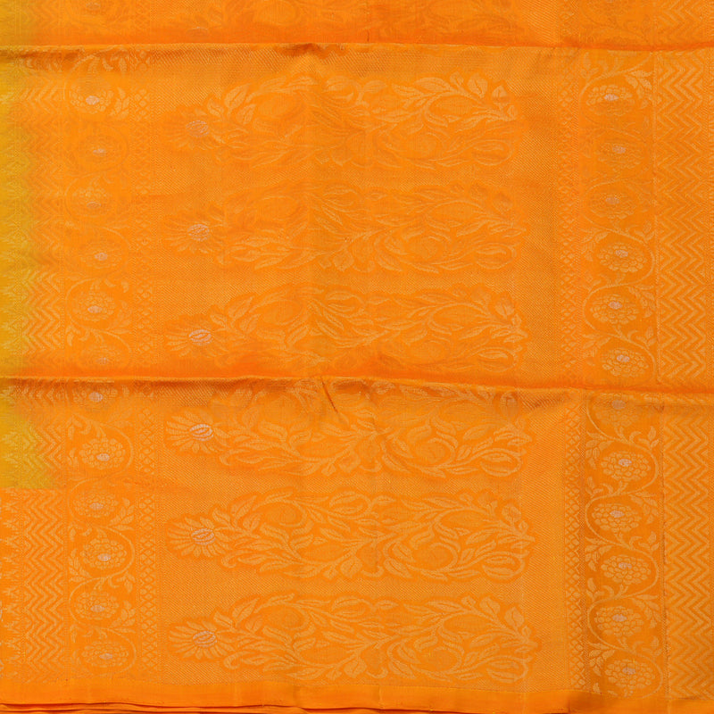 Hayagrivas Handloom Mango Yellow Pure Soft Silk Saree with Orange Border KBE1094I2-3