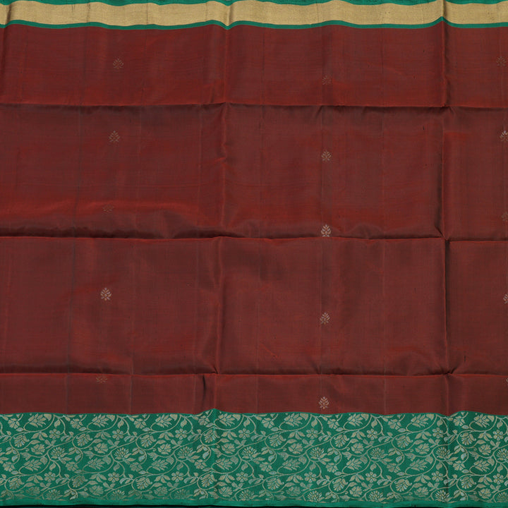 Hayagrivas Handloom Deep Araku Maroon Soft Silk Saree with Rama Green Border KBE1094I2-6