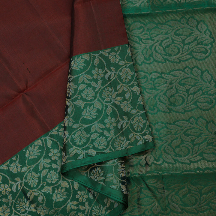 Hayagrivas Handloom Deep Araku Maroon Soft Silk Saree with Rama Green Border KBE1094I2-6