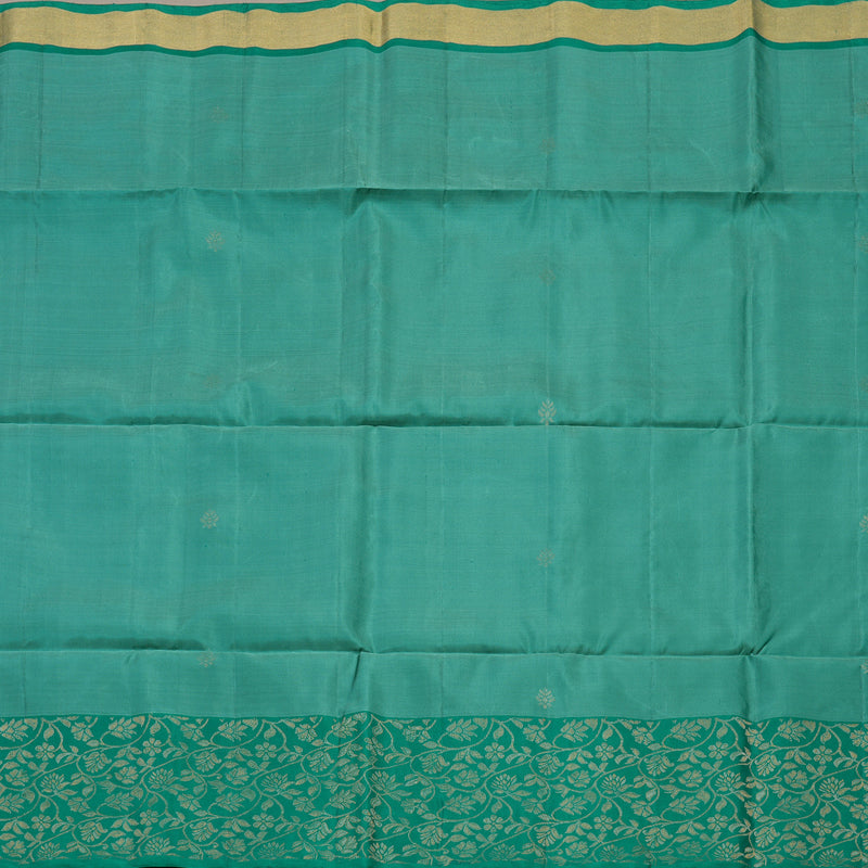 Hayagrivas Handloom Faded Green Soft Silk Saree with Rama Green Border KBE1094I2-9