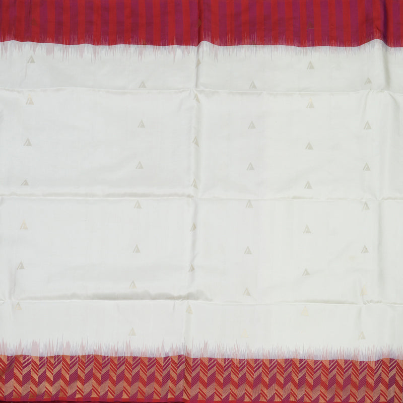 Hayagrivas Handloom Pristine White Soft Silk Saree with Multicolour Border KBE1094I4-2