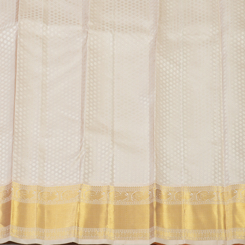 Hayagrivas Handloom Maroon Kanjivaram Silk Saree with Cream Border KBE1099I1-1