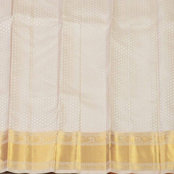 Hayagrivas Handloom Maroon Kanjivaram Silk Saree with Cream Border KBE1099I1-1