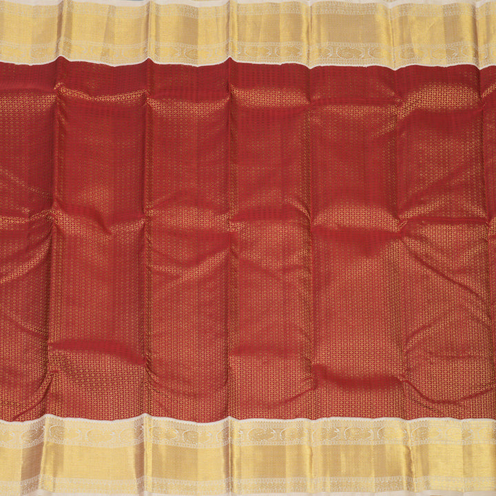 Hayagrivas Handloom Maroon Kanjivaram Silk Saree with Cream Border KBE1099I1-1