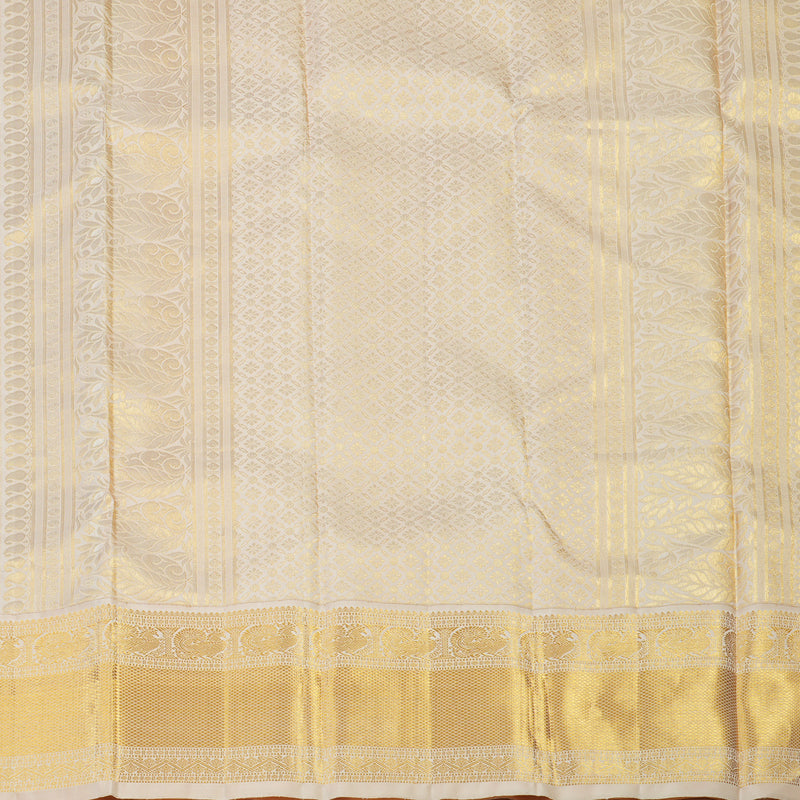 Hayagrivas Handloom Maroon Kanjivaram Silk Saree with Cream Border KBE1099I1-1