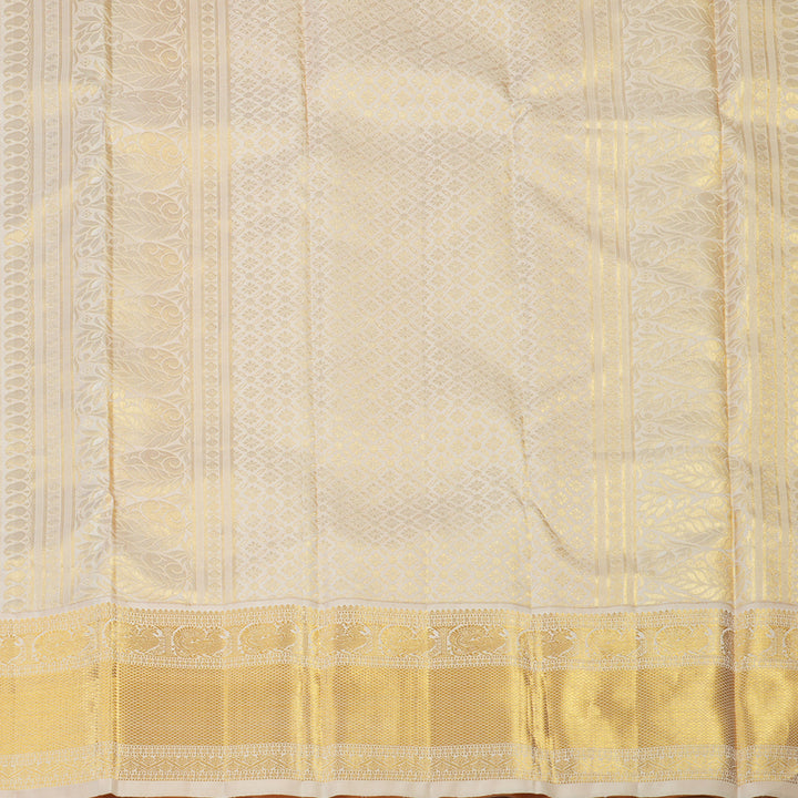 Hayagrivas Handloom Maroon Kanjivaram Silk Saree with Cream Border KBE1099I1-1