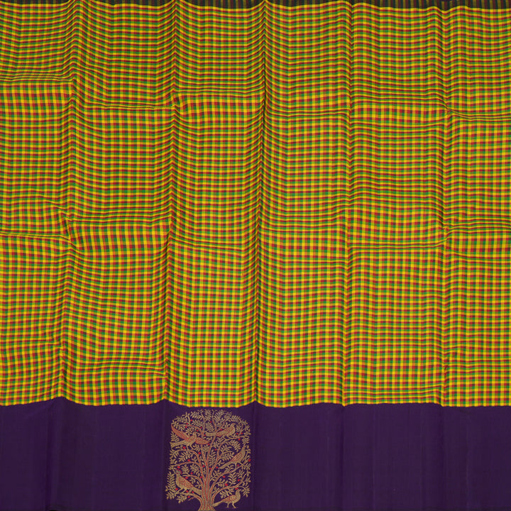 Hayagrivas Handloom Multicolour Kanjivaram Silk Saree with Deep Violet Border KBE1099I3-1