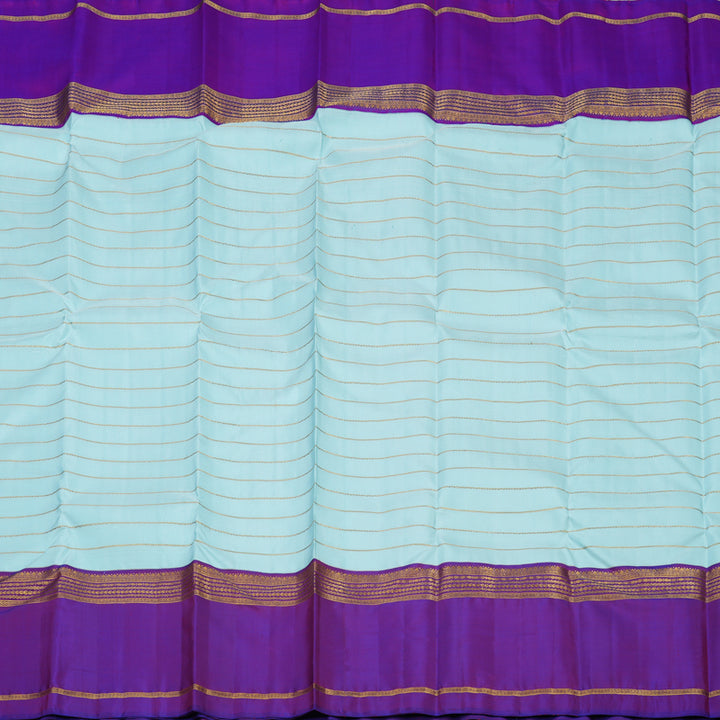 Hayagrivas Handloom Powder Blue Kanjivaram Silk Saree with Purple Border KBE1099I4-1