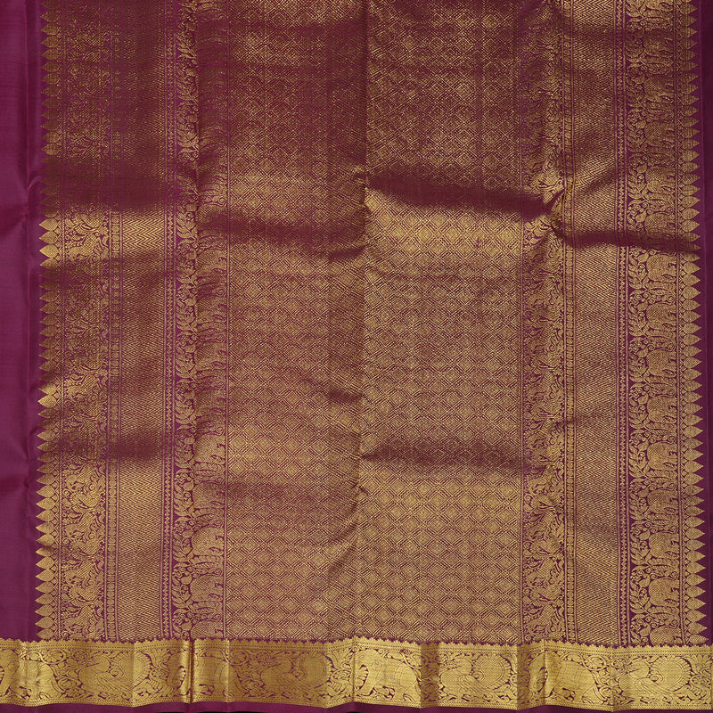 Hayagrivas Handloom Kanjivaram Purple Silk Saree KBE109D11-2