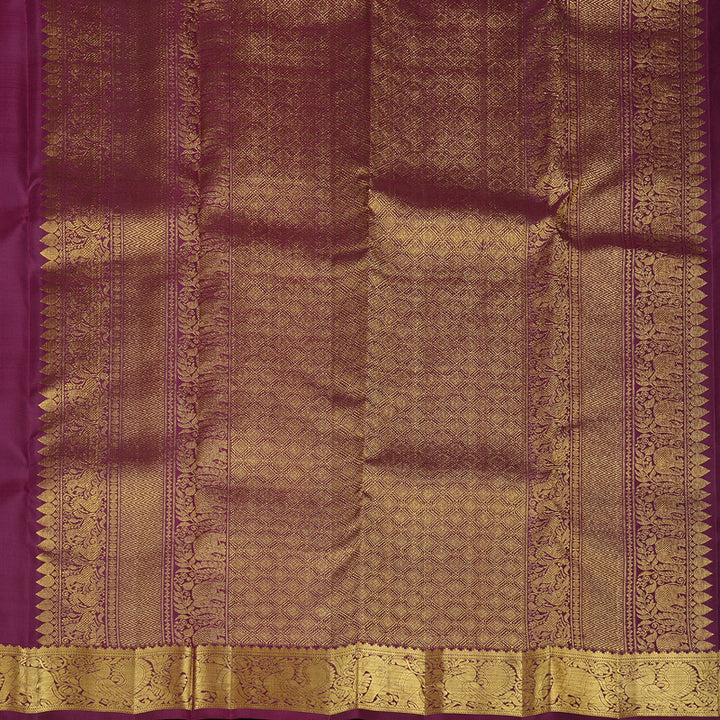 Hayagrivas Handloom Kanjivaram Purple Silk Saree KBE109D11-2
