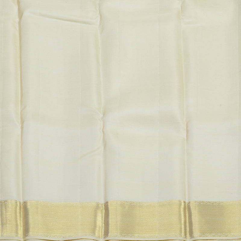 Hayagrivas Handloom Milk-White Kanjivaram Silk Saree KBE109D26-1