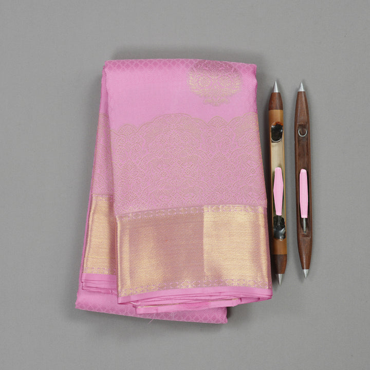 Hayagrivas Handloom Kanjivaram silk saree in elegant  Baby pink KBE109D26-6