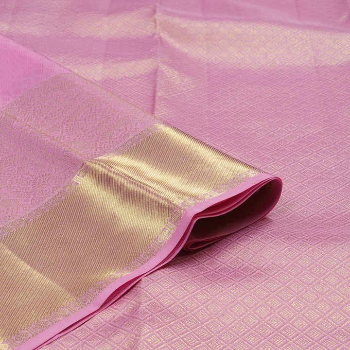 Hayagrivas Handloom Kanjivaram silk saree in elegant  Baby pink KBE109D26-6
