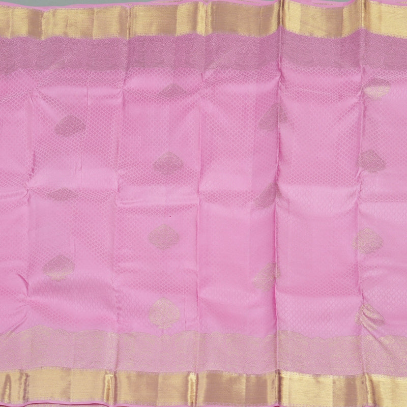 Hayagrivas Handloom Kanjivaram silk saree in elegant  Baby pink KBE109D26-6