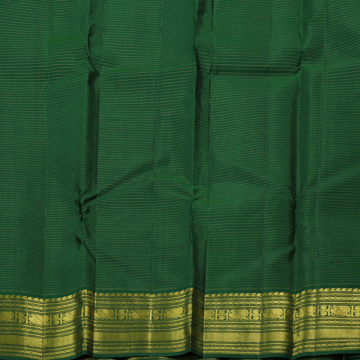 Hayagrivas Bottle Green Handloom Kanjivaram Silk Saree KBE10D10-1