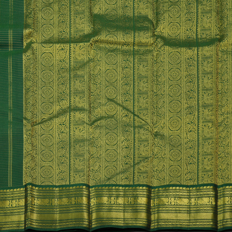 Hayagrivas Bottle Green Handloom Kanjivaram Silk Saree KBE10D10-1