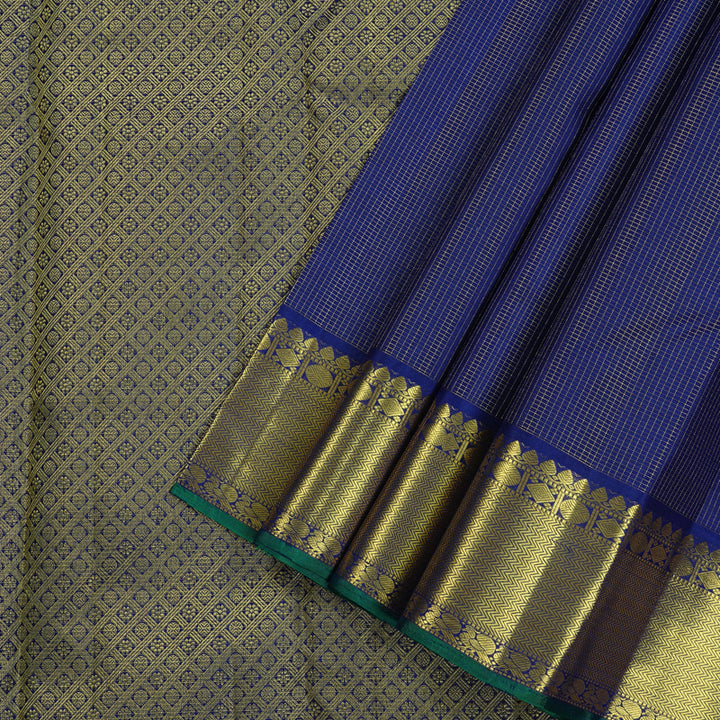 Hayagrivas Dark Blue Handloom Kanjivaram Silk Saree KBE10D10-2