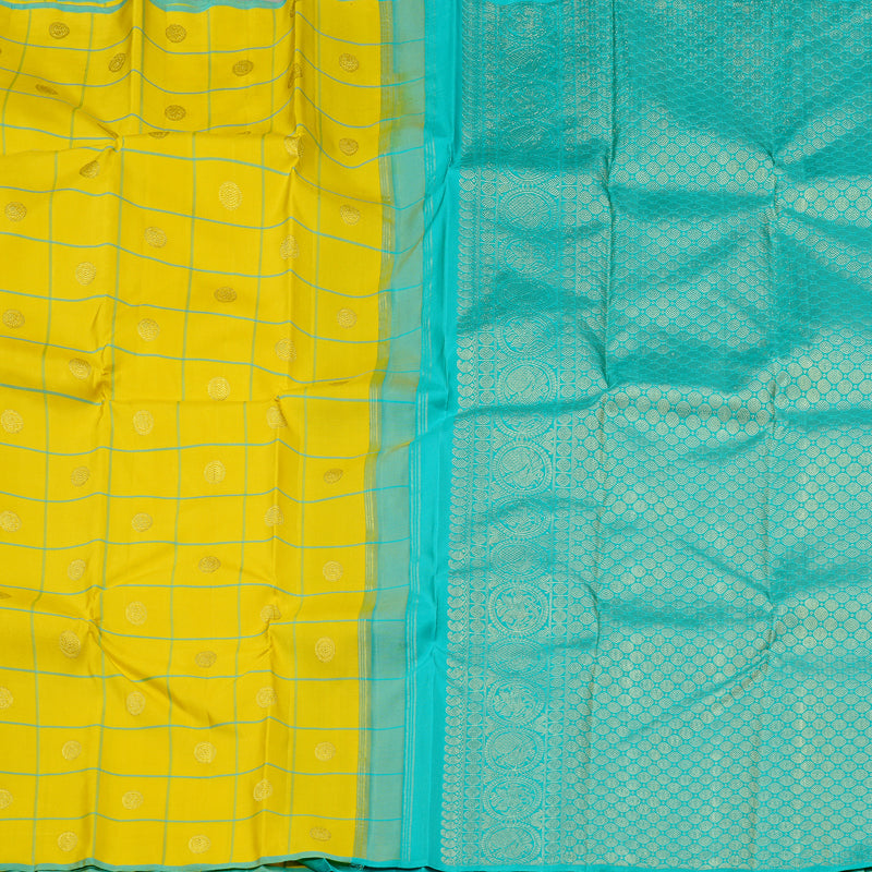 Hayagrivas Lemon Yellow Handloom Kanjivaram Silk Saree KBE10D13-3
