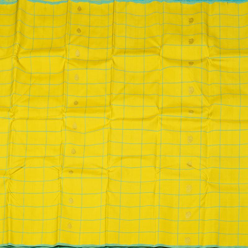 Hayagrivas Lemon Yellow Handloom Kanjivaram Silk Saree KBE10D13-6