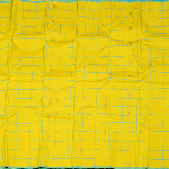 Hayagrivas Lemon Yellow Handloom Kanjivaram Silk Saree KBE10D13-6