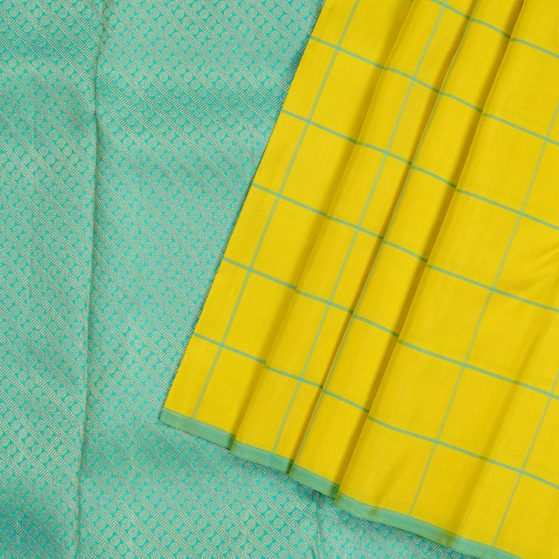 Hayagrivas Lemon Yellow Handloom Kanjivaram Silk Saree KBE10D13-6